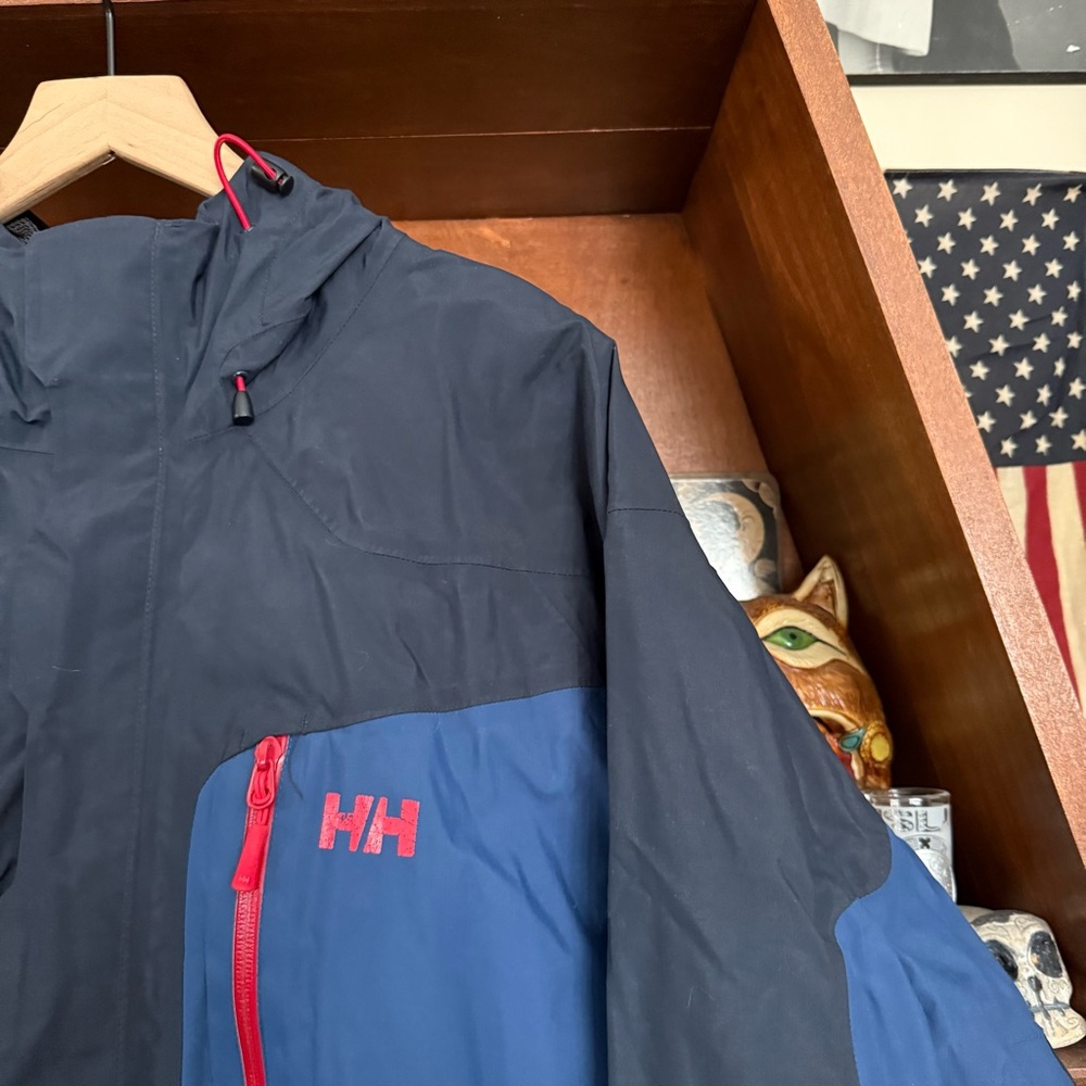 Helly Hansen - Vintage 90’s Soft Shell Dark Blue and Red Jacket - Men’s xxL 2xL - Picture 2 of 7